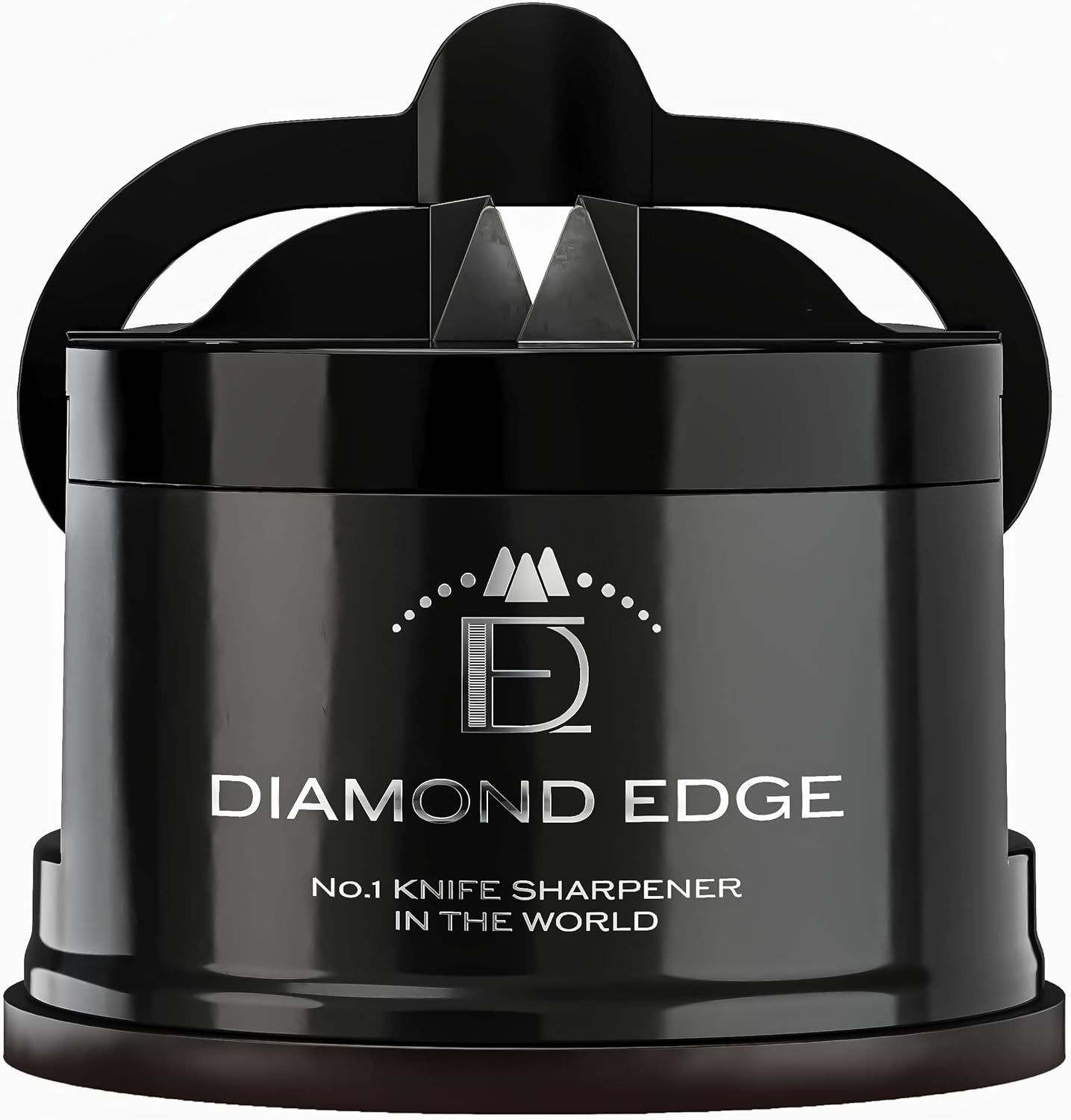 Diamond Edge No.1 Knife Sharpener β Safe & Compact Manual Knife Sharpener for Any Knife - Knives Sharpener Suitable for Serrated & Outdoor Blades β Professional Quality, Black