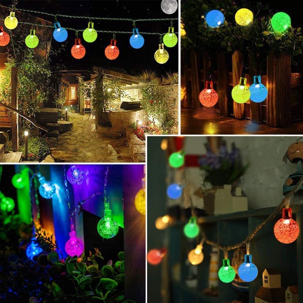 Lezonic Solar Fairy Lights Outdoor Waterproof, 50LED Solar Garden Lights, 8 Mode 7M/23Ft Indoor/Outdoor String Lights for Garden Patio Yard Home Christmas Parties Wedding(Multi-Coloured)