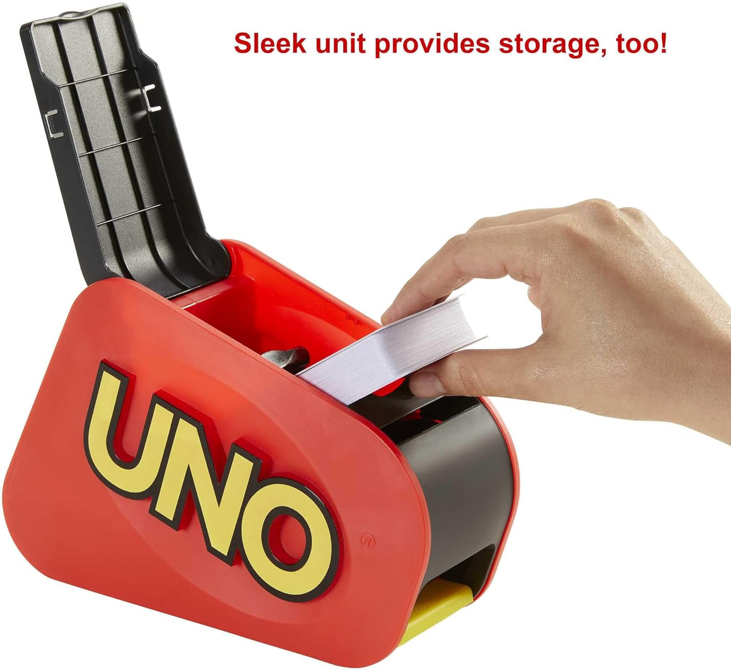 UNO Extreme Card Game Featuring Random-Action Launcher with Lights & Sounds & 112 Cards, Kid, Teen & Adult Game Night Gift Ages 7 Years & Older, GXY75