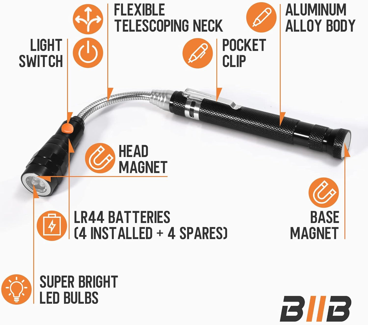 BIIB Gifts for Men, Gadgets for Men LED Magnetic Tool, Stocking Fillers for Men Christmas Gifts for Him, Mens Gifts for Dad Birthday Presents for Men, Secret Santa Gifts for Men Who Have Everything