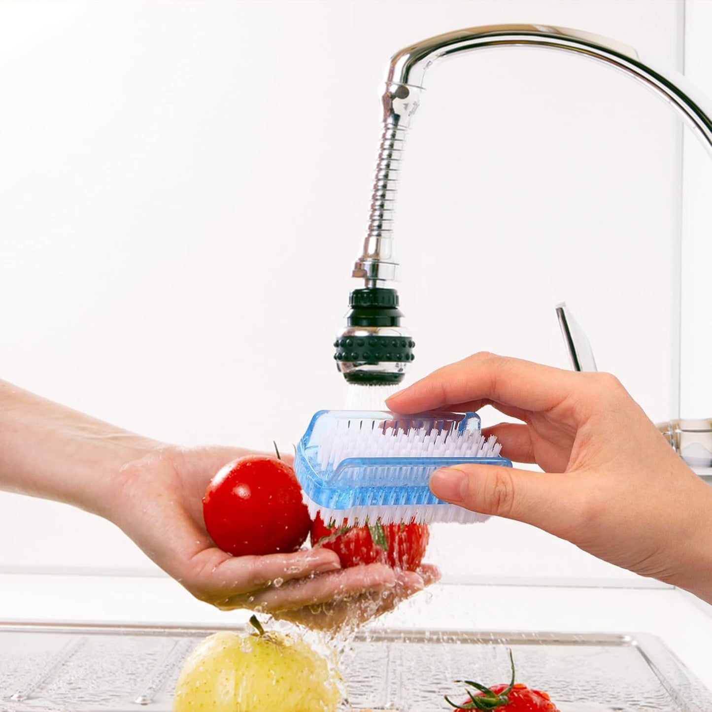 4 Pcs Double Sided Nail Brush for Every Day Use - 2 different kinds of Nail Brushes with Plastic Handle For Cleaning Nails - Easy to Use Brushes - Nail Cleaning Scrubbing Brush for Hands Feet Nails