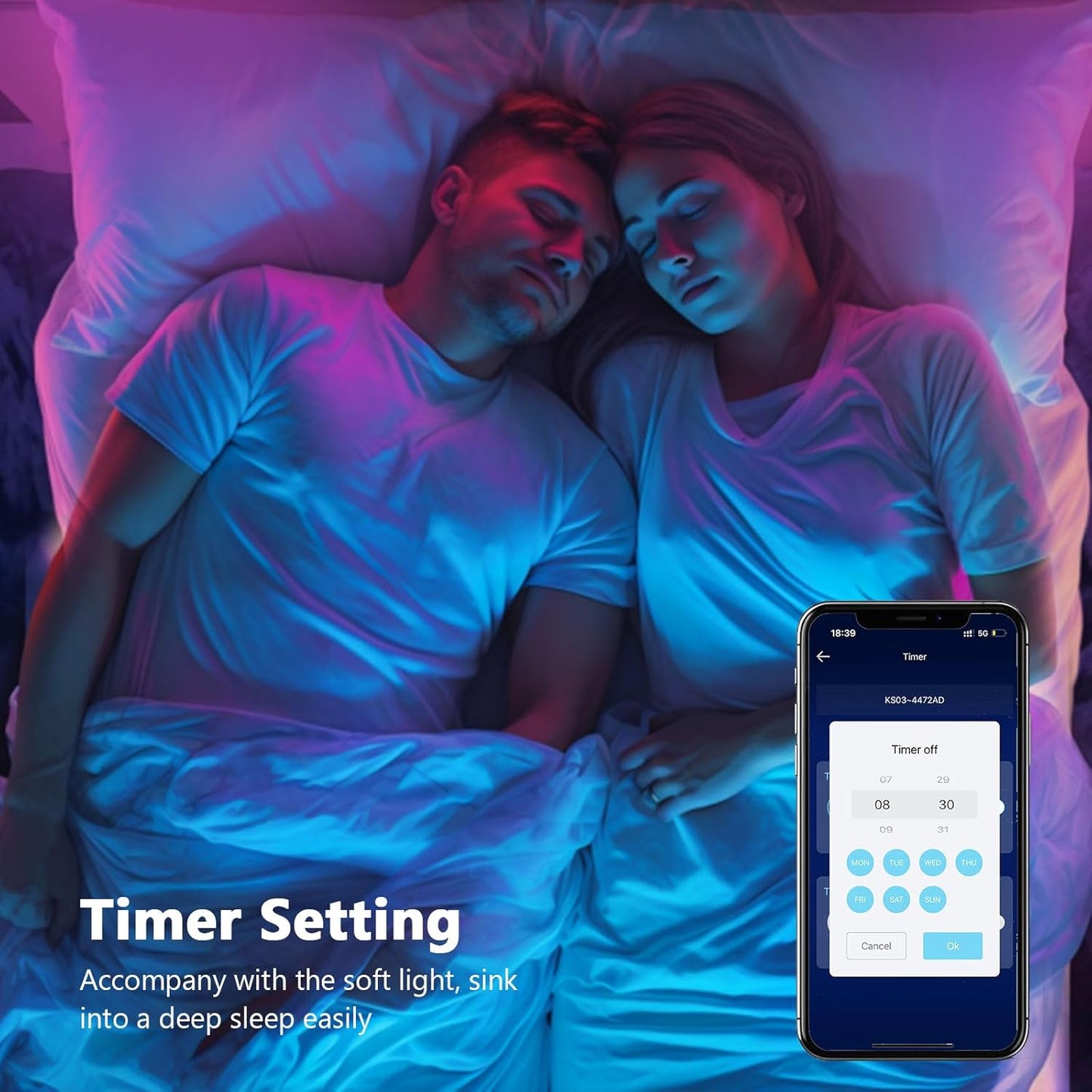 Led Strip Light, 10m Led Lights, Cuttable Led Light Strips with Smart App Control Remote, Music Sync Colour Changing RGB Led Strip Lights for Room Decoration