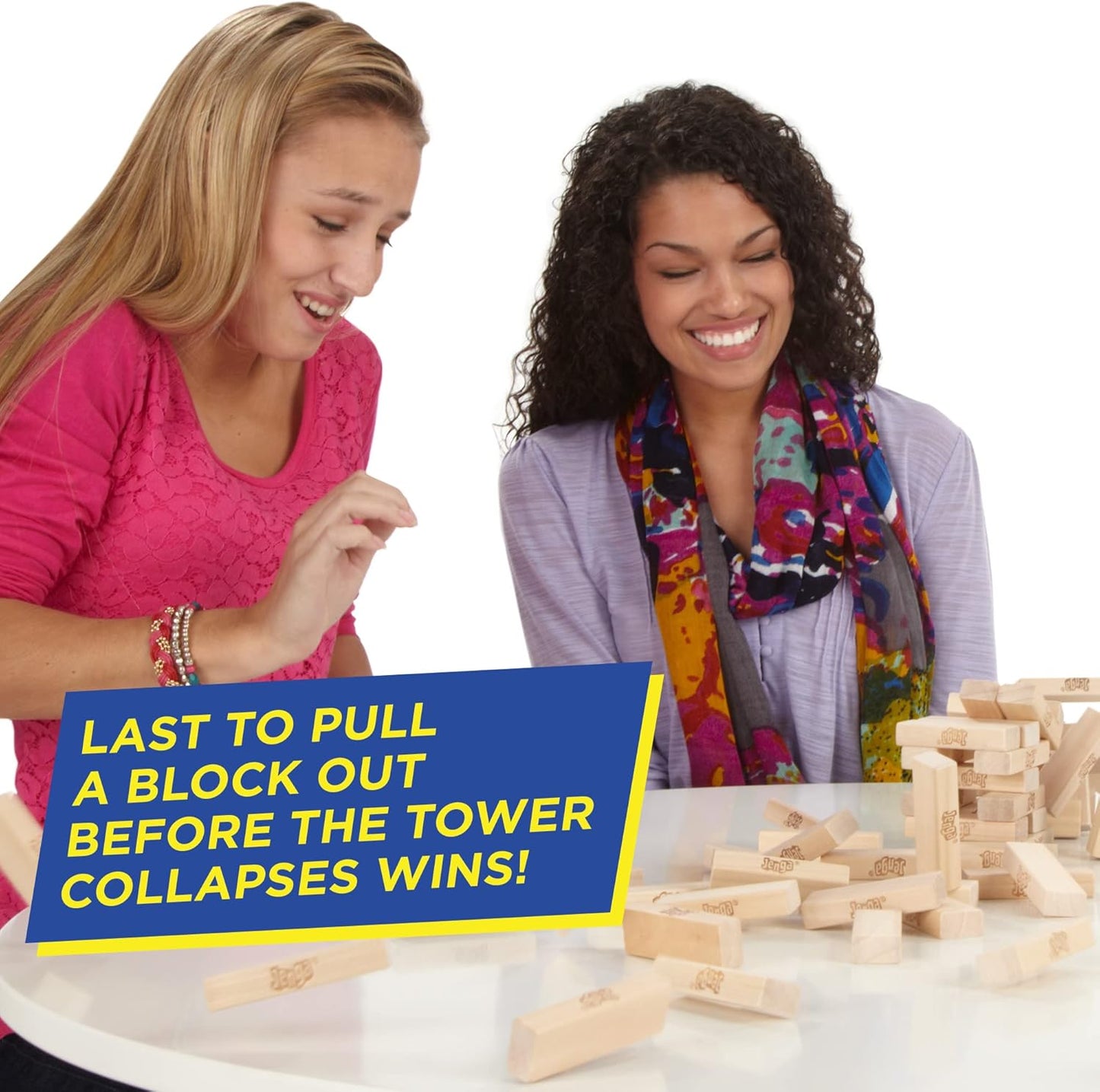 Hasbro Gaming Jenga Family Game, Outdoor Games for Kids, Classic Strategy Stacking Game for 1+ Players, Fun for Parties, Travel, and Ages 6+
