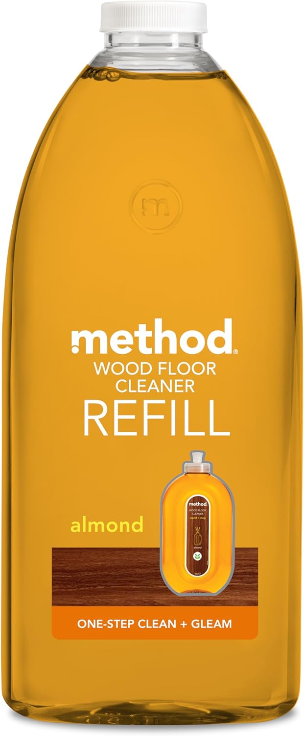 Method Wood Floor Cleaner Refill, Moisturising Oil, Surface Spray, Gently Cleans and Shines, Almond Natural Scent, Pack of 1, 2L