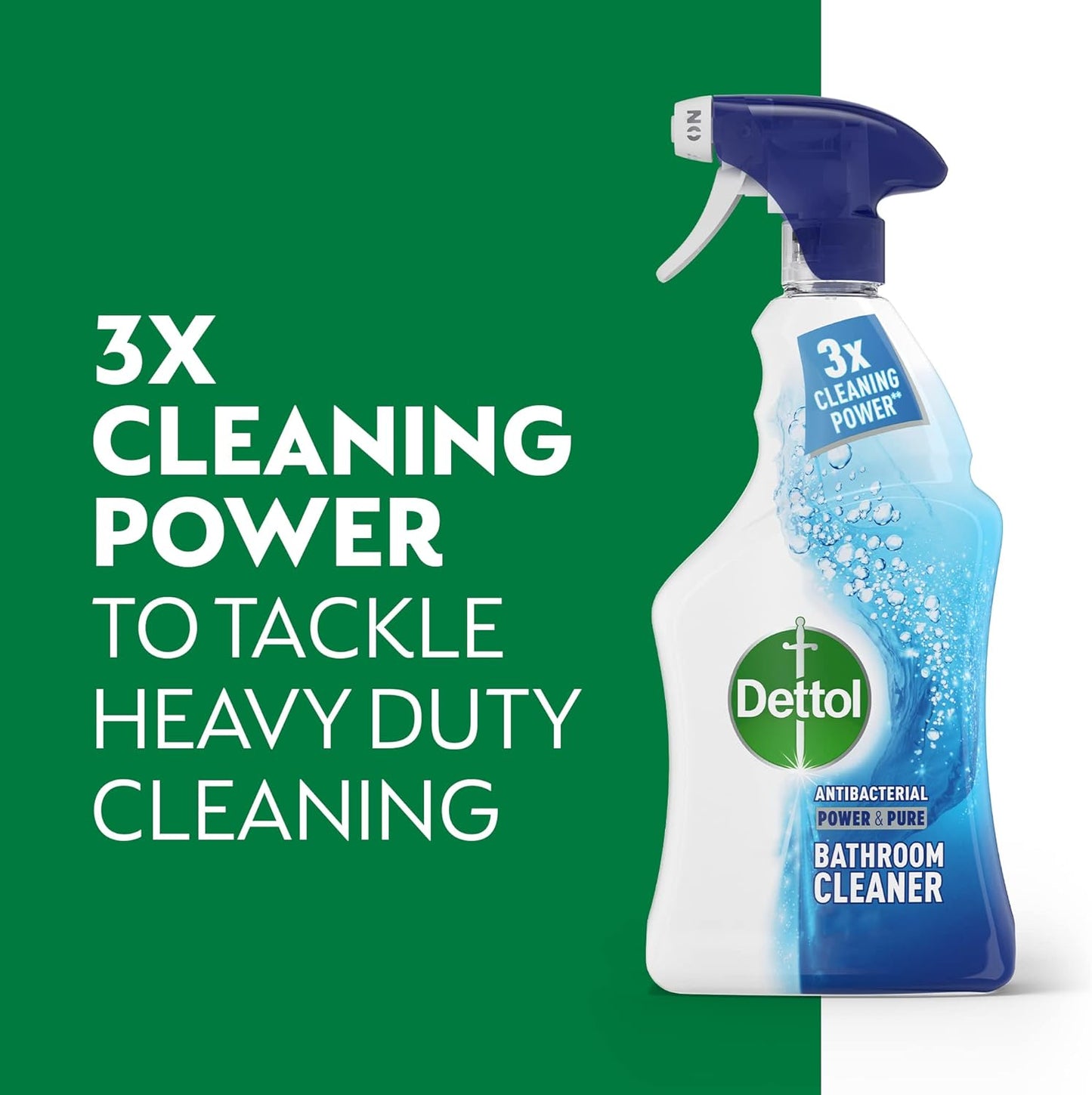 Dettol Power and Pure Antibacterial Bathroom Cleaner Spray, Limescale and Stain remover, Kills 99.9 Percent of Bacteria, 1 L,Package may vary