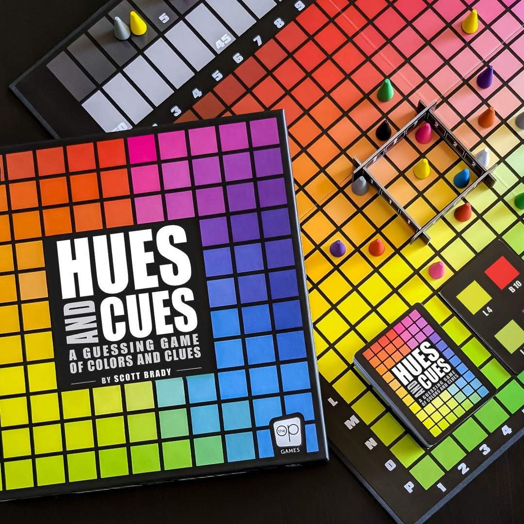 USAopoly | Hues and Cues | Guessing Board Game | Ages 8+ | 3-10 Players | 30 Minutes Playing Time