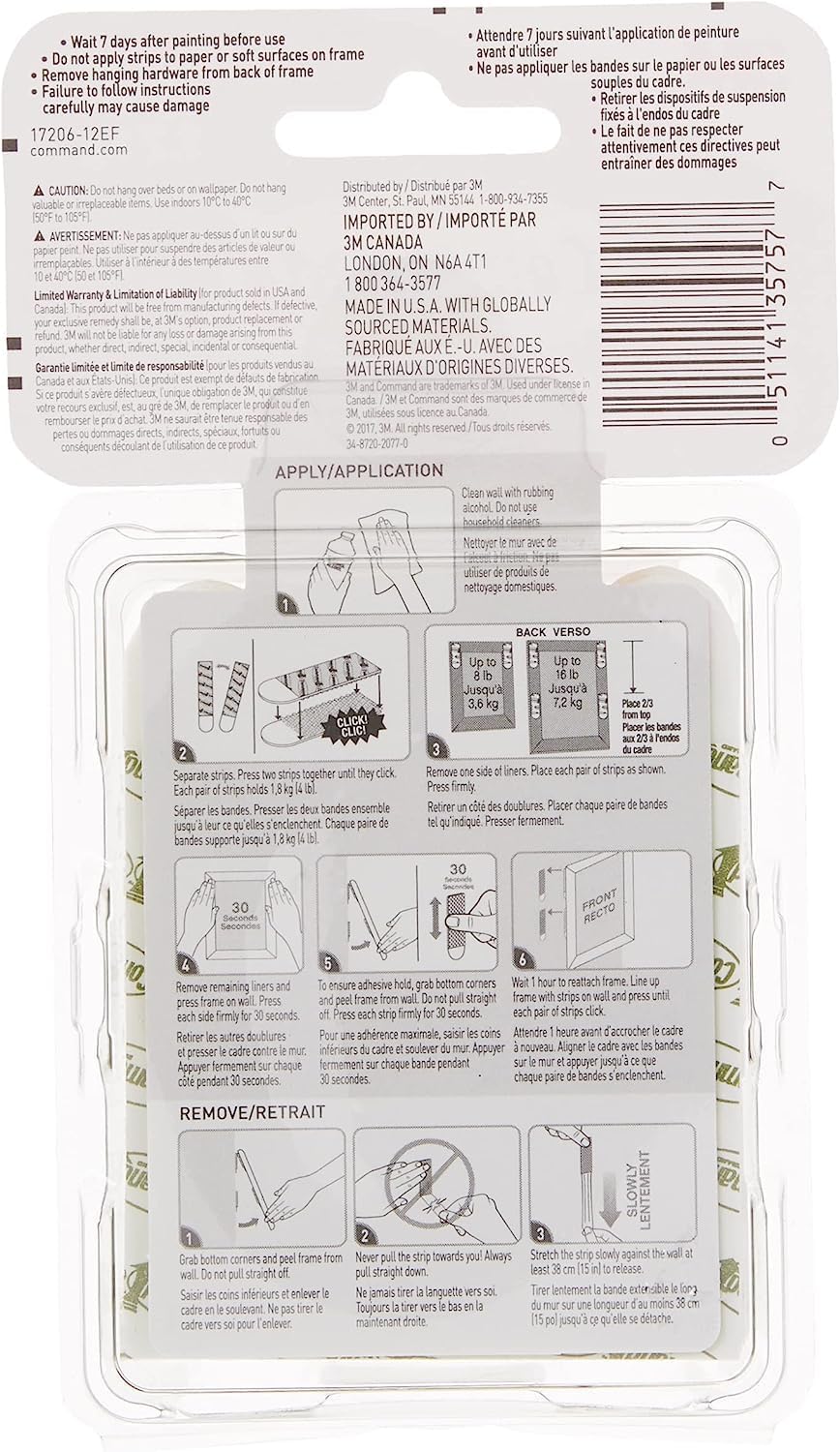 Command Picture & Frame Hanging Strips Value Pack, Large, White - 12 Pairs (24 Strips) - Damage Free Hanging - For Pictures, Frames, Mirrors, Wall décor and Signs