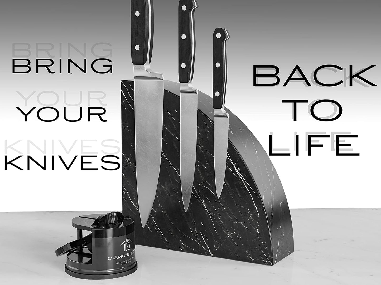 Diamond Edge No.1 Knife Sharpener β Safe & Compact Manual Knife Sharpener for Any Knife - Knives Sharpener Suitable for Serrated & Outdoor Blades β Professional Quality, Black