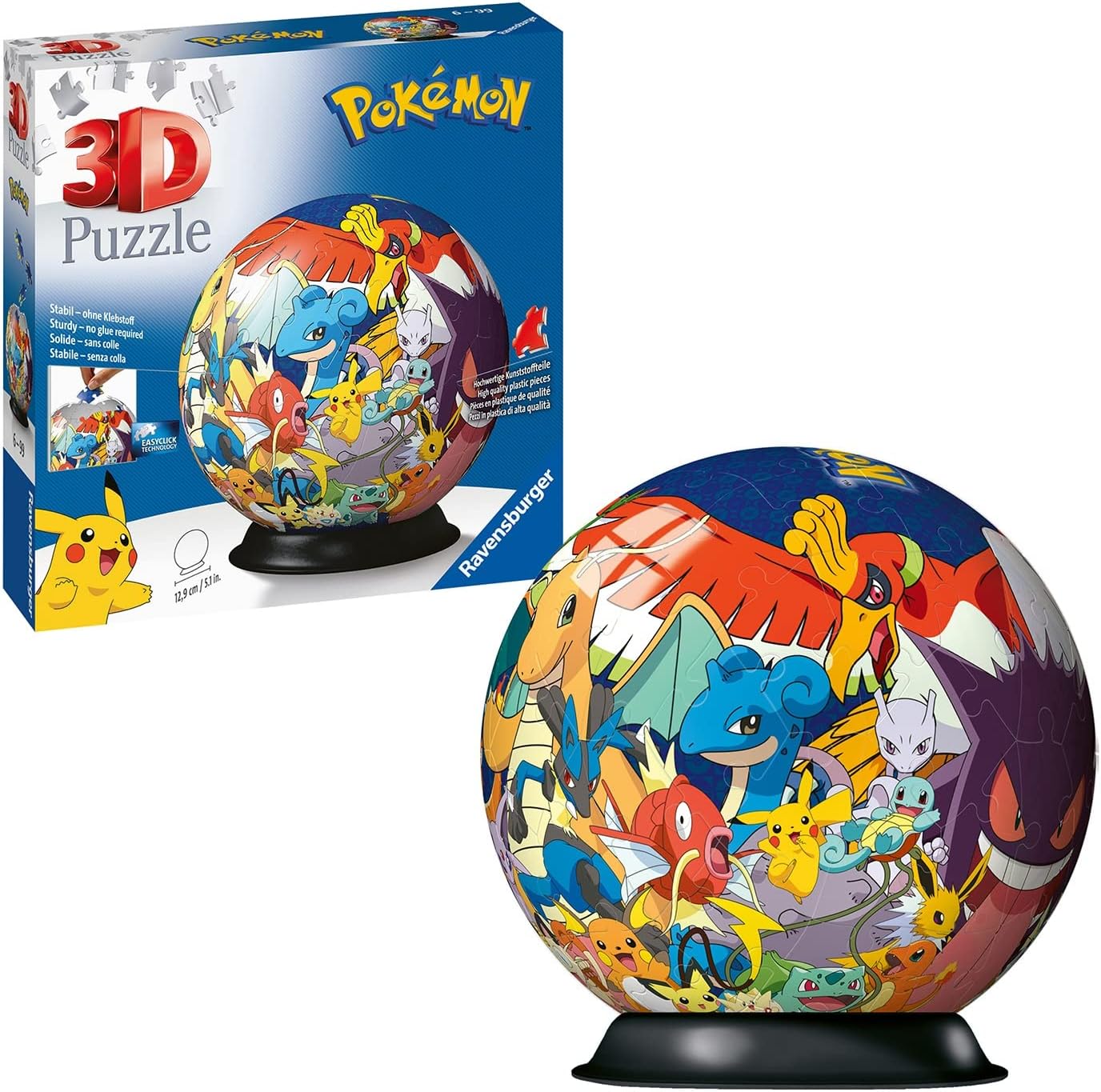 Ravensburger Pokemon 3D Jigsaw Puzzle Ball for Kids Age 6 Years Up - 72 Pieces - No Glue Required for Boys and Girls