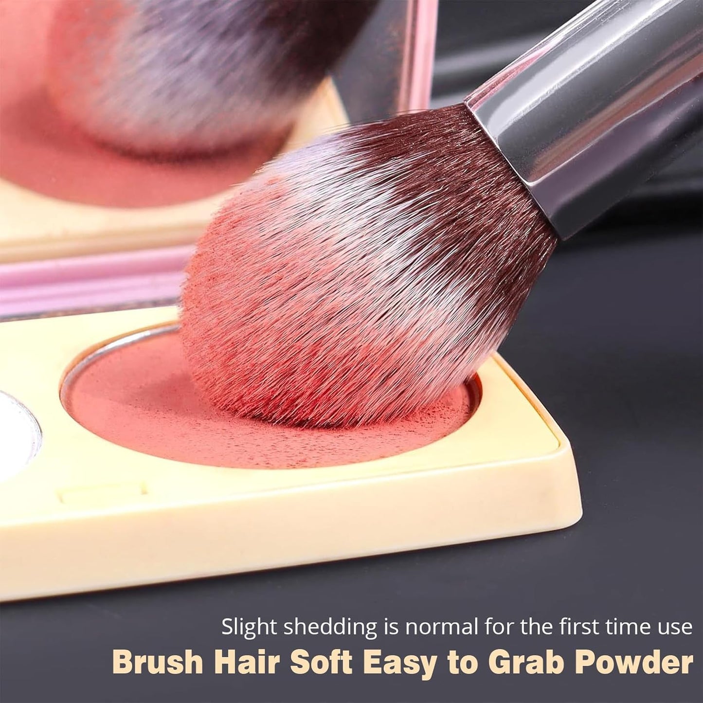 BEAKEY Diversity Make up Brushes 12Pcs Makeup Kit, Premium Synthetic Kabuki Foundation Face Powder Concealers Eyeshadow Blush Brushes Make up Brushes Set, with 2pcs Blender Sponges (Black/Silver)