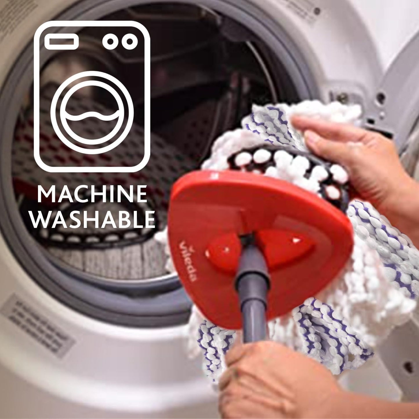 Vileda Turbo 3 in 1 with Microfibre Pad, Spin Mop For Cleaning Floors, Set Of 1x Mop And 1x Bucket