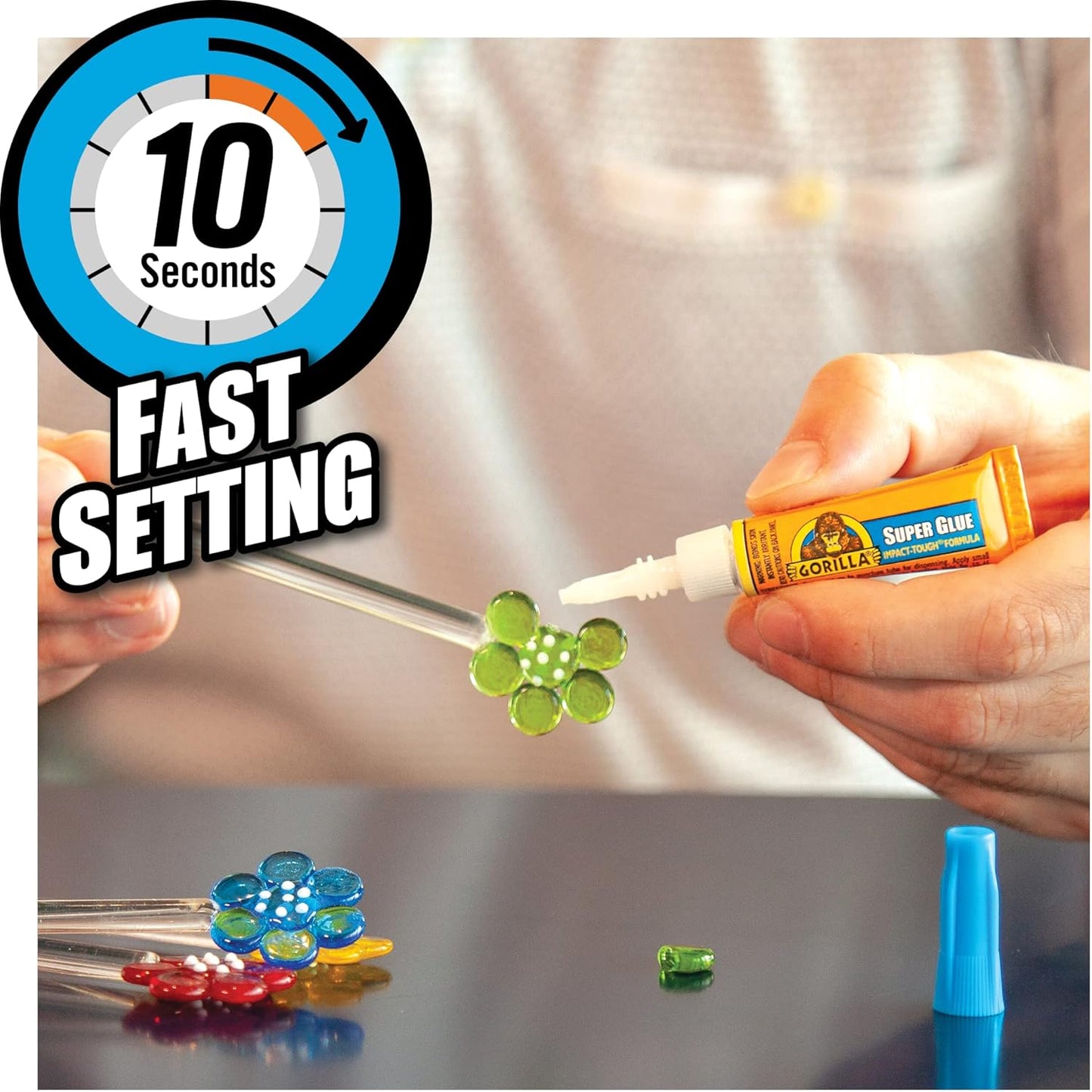 Gorilla Super Glue, 15g – All Purpose, Impact Tough & Fast Setting with Anti-Clog Cap Ideal for Metal, Ceramics, Leather & More