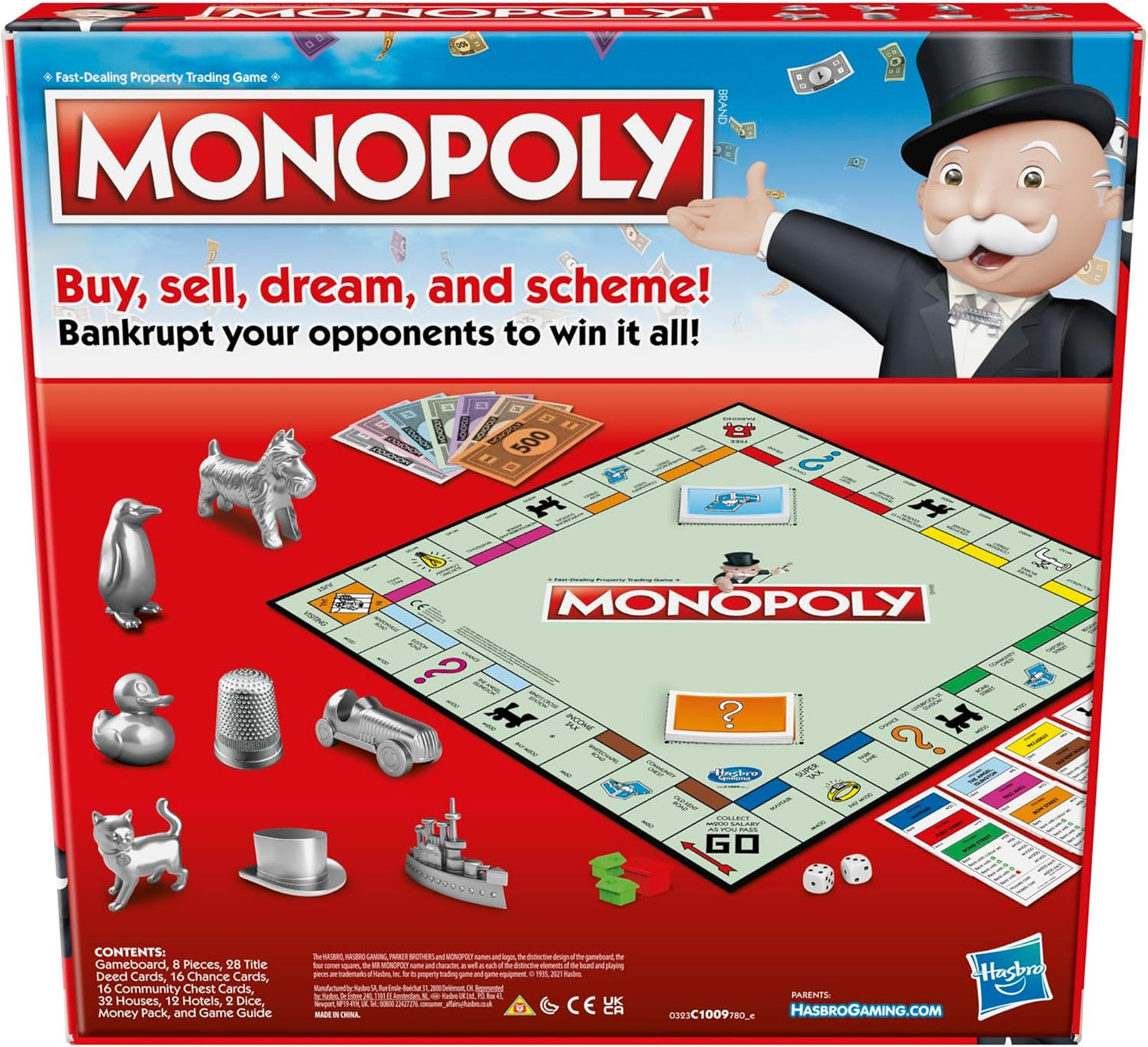 Hasbro Gaming Monopoly, Strategy Board Game for 8+ Year Old Kids, 2-6 Players, Family Games for Children and Adults