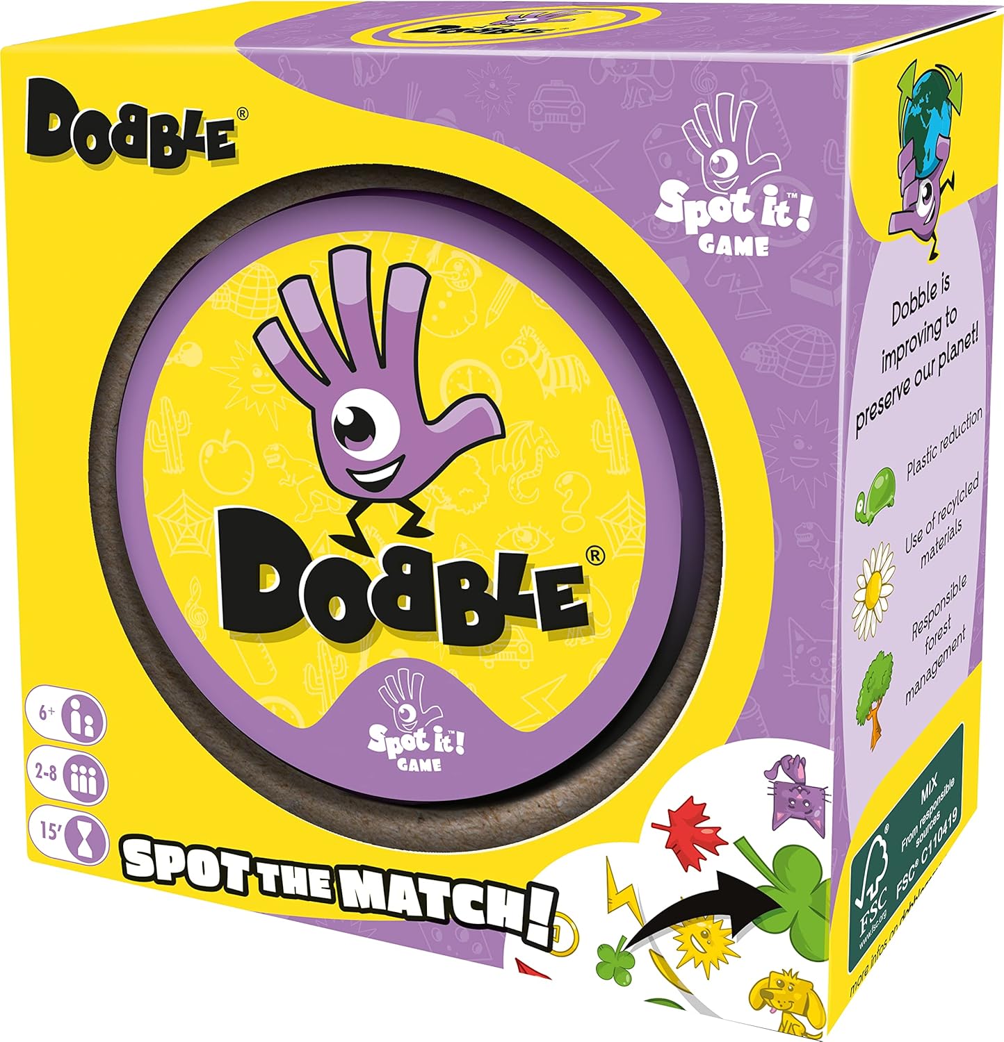 Asmodee | Dobble | Kids Card Game | Ages 6+ | 2-8 Players | 15 Minutes Playing Time