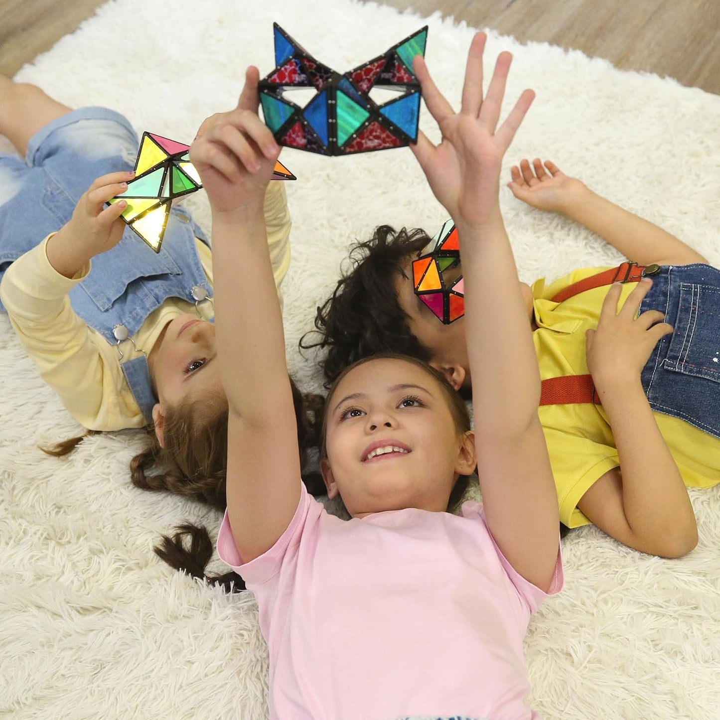 TOSY Magnet Pyramid Stone - 1 Cube Transforms into 1 Billion Shapes, 12 pieces, 243 Magnets, Holographic Design Magnet Tiles Creative Puzzle STEM/STEAM Toy