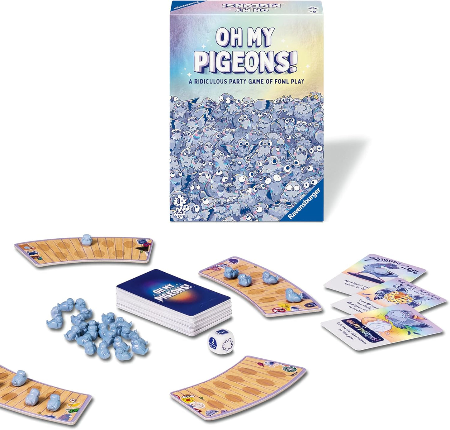 Ravensburger Oh My Pigeons - Game Night and Party Board Game for Families, Adults and Kids Age 8 Years Up - 2 to 5 Players