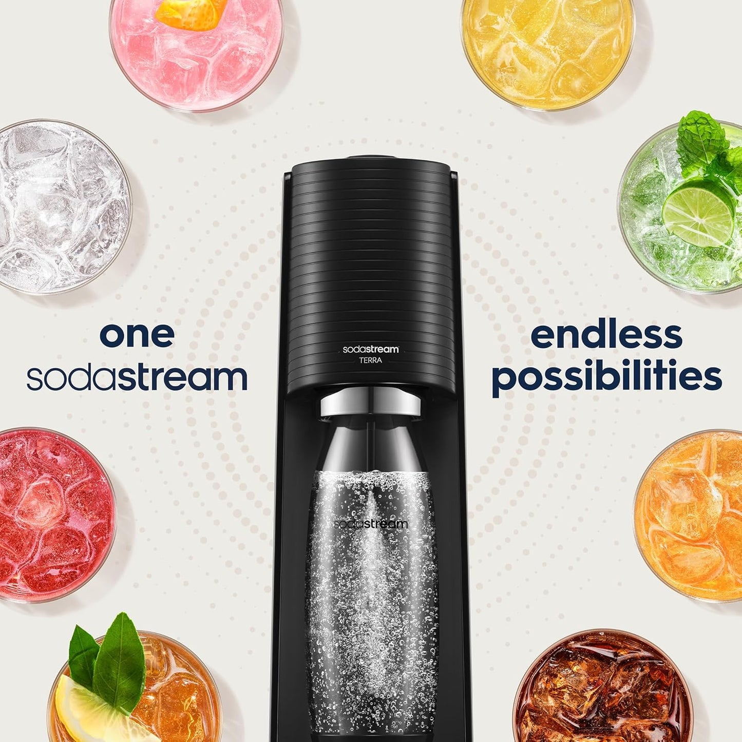 SodaStream 1 Litre Slim Reusable Dishwasher Safe Water Bottles Pack of 2 for Spirit, Terra, Art and Source Sparkling Water Makers for SodaStream Flavours - 2x 1 Litre Water, Black