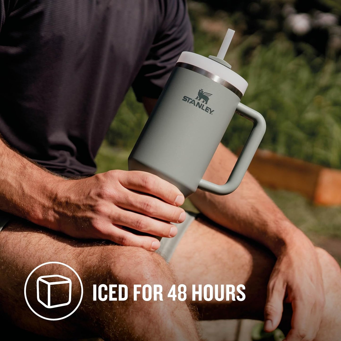 STANLEY Quencher H2.0 Flowstate Tumbler 1.2L - Cold for 11 Hours - Iced for 48 Hours - Metal Water Bottle with Straw, Handle and Lid - Dishwasher Safe - Travel Mug for Cold Drinks