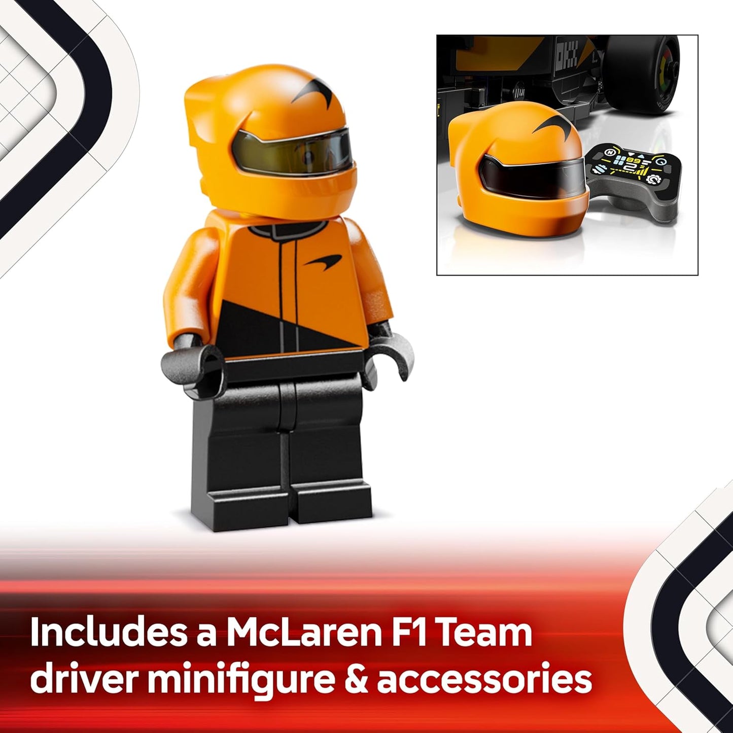 LEGO Speed Champions McLaren F1 Team MCL38 Race Car Toy with a Collectible Formula 1 Driver Minifigure - Model Kits for 10+ Year Old Boys & Girls or Adult Motorsport Fans 77251