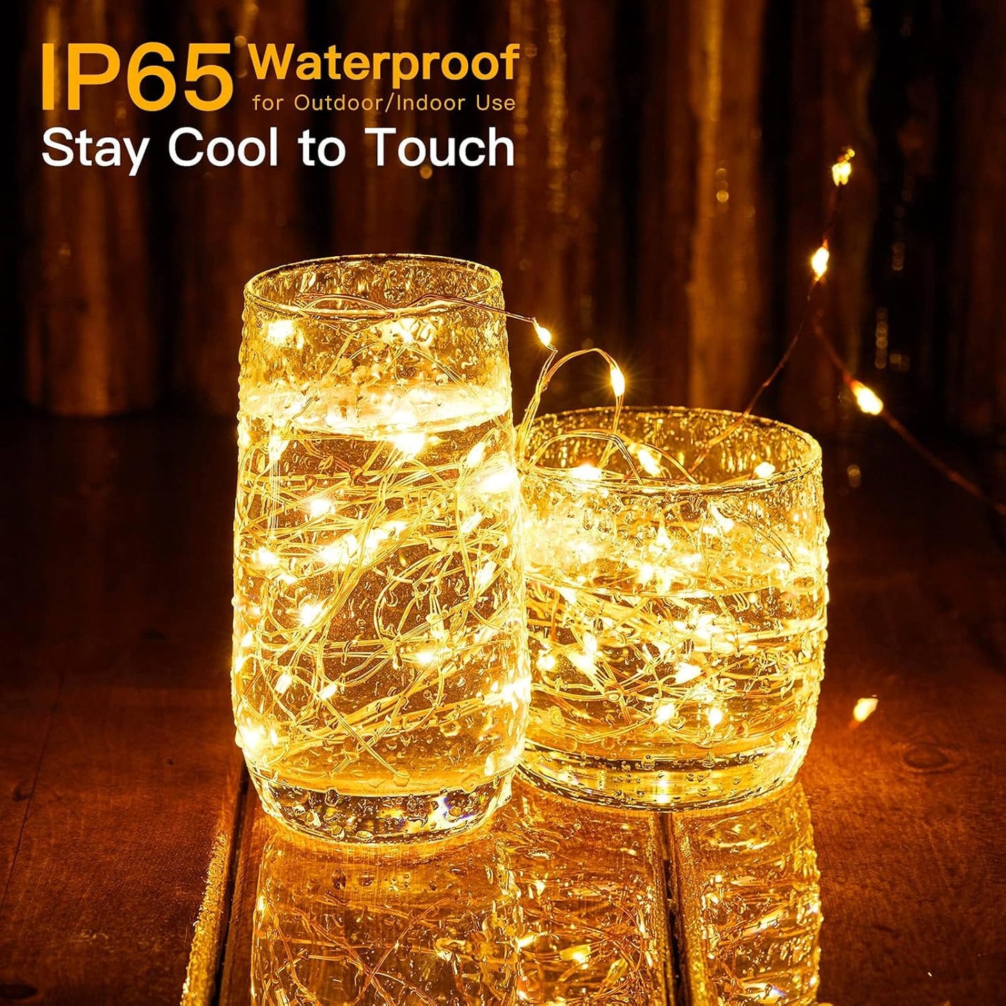 Bollengold 220LED Fairy Lights Mains Powerd with Remote & Timer - 8 Modes Christmas Lights Indoor Plug in, Waterproof Copper Wire Lights for Bedroom, Home, Garden(Warm White)