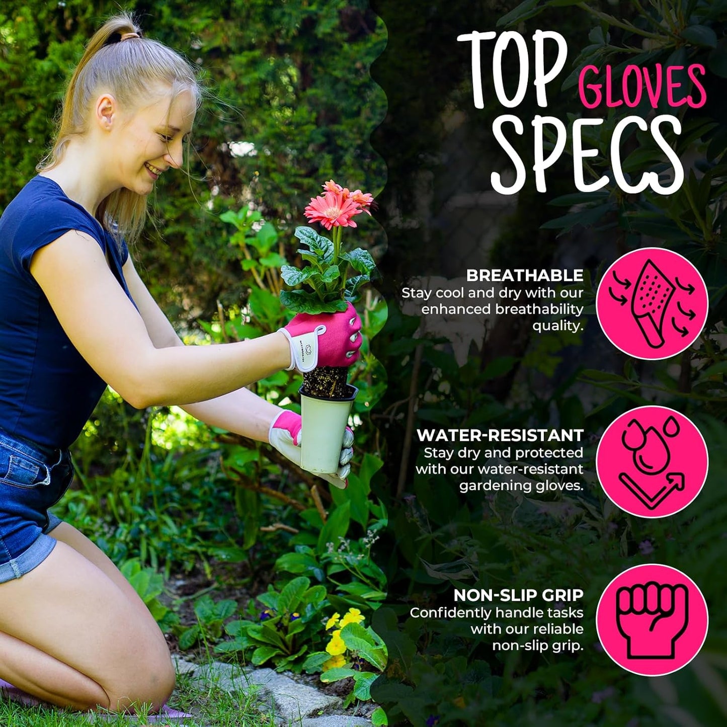 WESTWOOD FOX Ladies/Mens Leather Gardening Gloves Thorn Proof Rigger Garden work gloves, Safety Working Gloves, Premium Quality (Pink, M)