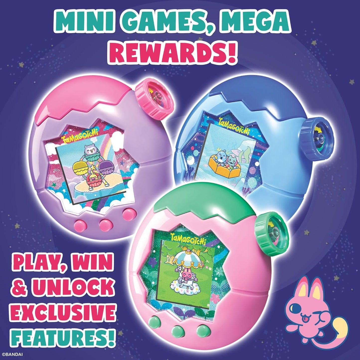 Bandai Tamagotchi Paradise Digital Pet Blue Water Shell | Evolved Electronic Pet Toy With Zooming Worlds | Tamagotchi Paradise Virtual Pets For Kids And Adults Make Fun Gifts For Girls And Boys