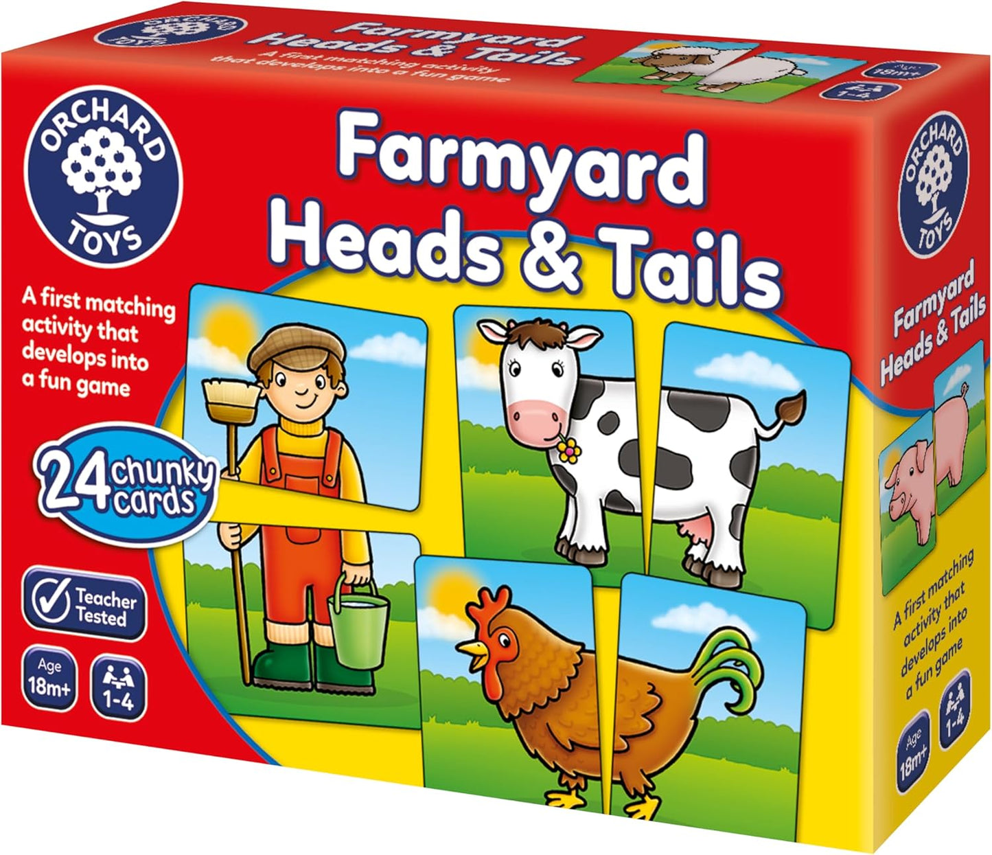 Orchard Toys Farmyard Heads and Tails Game, Memory & Matching Pairs Card Game, Educational Games and Toys for Toddler and Preschool, 18-Month-Old and Up