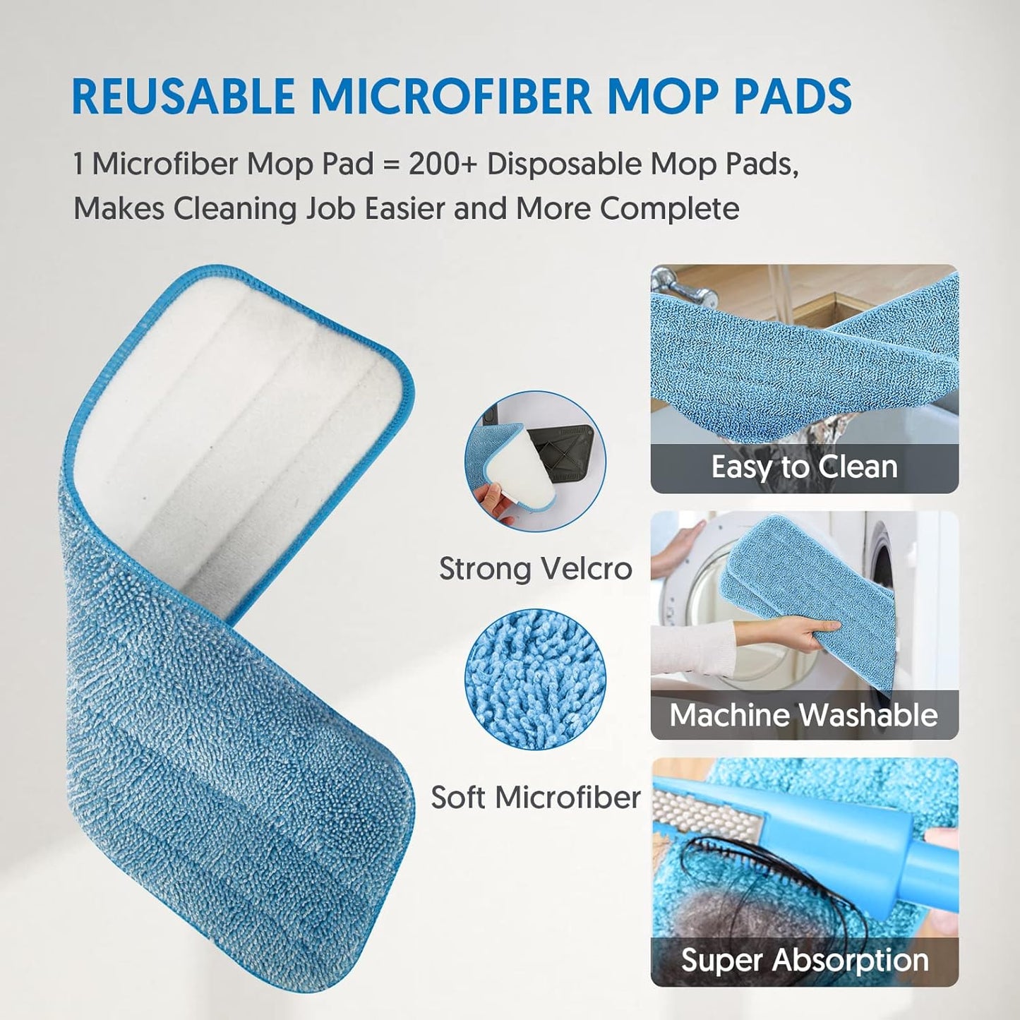Spray Mops for Cleaning Floors - BPAWA Microfibre Floor Mop Flat Dry Wet Use for Hard Wood Laminate Vinyl Tile Wooden Floor Cleaning, Dust Mop with 2Pcs 550ML Spray Bottle and 4 Reusable Washable Pads