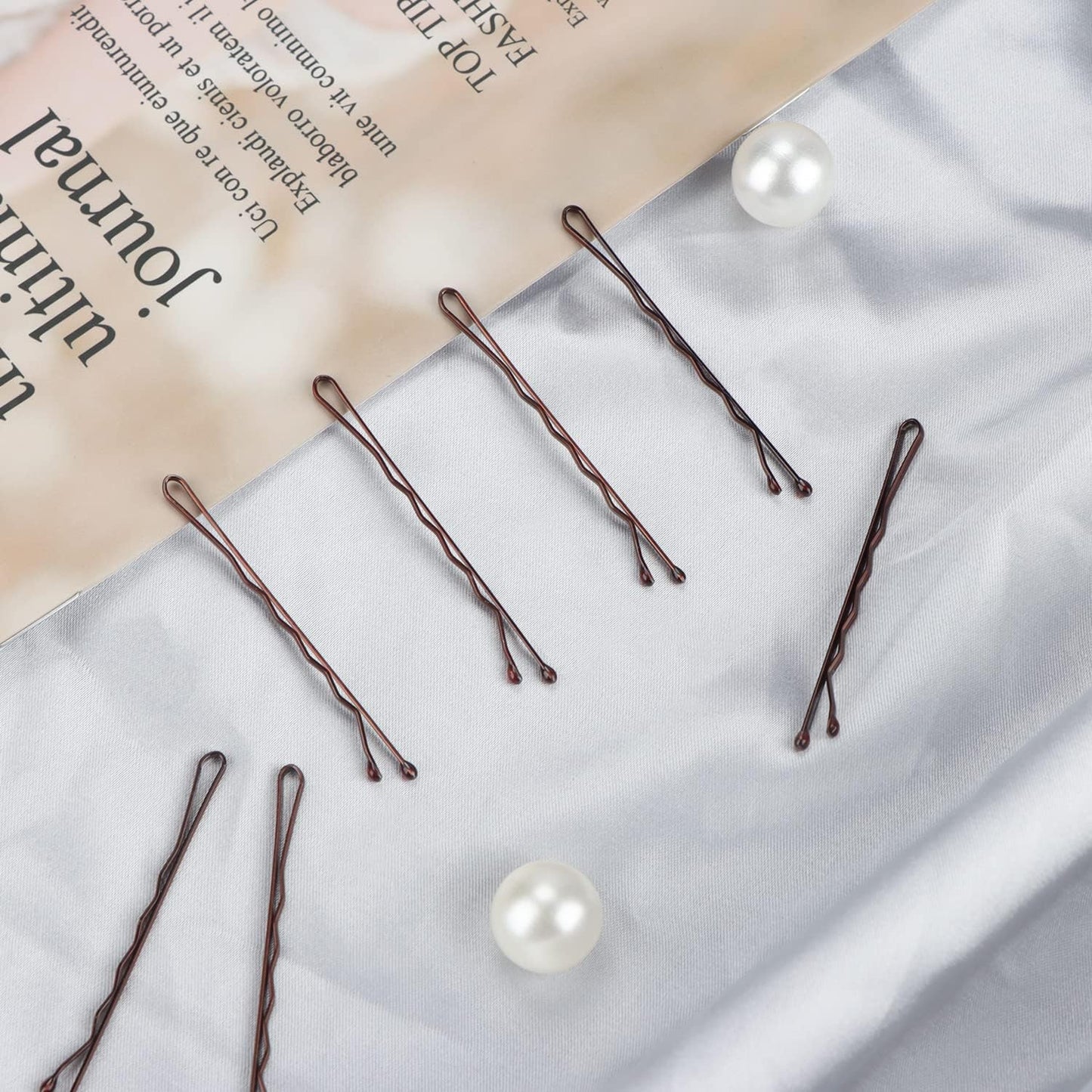 150 Pieces Bobby Pins, Hair Clips Hair Grips Kirby Grips for Women Hair Styling Pins with Storage Box (Brown)