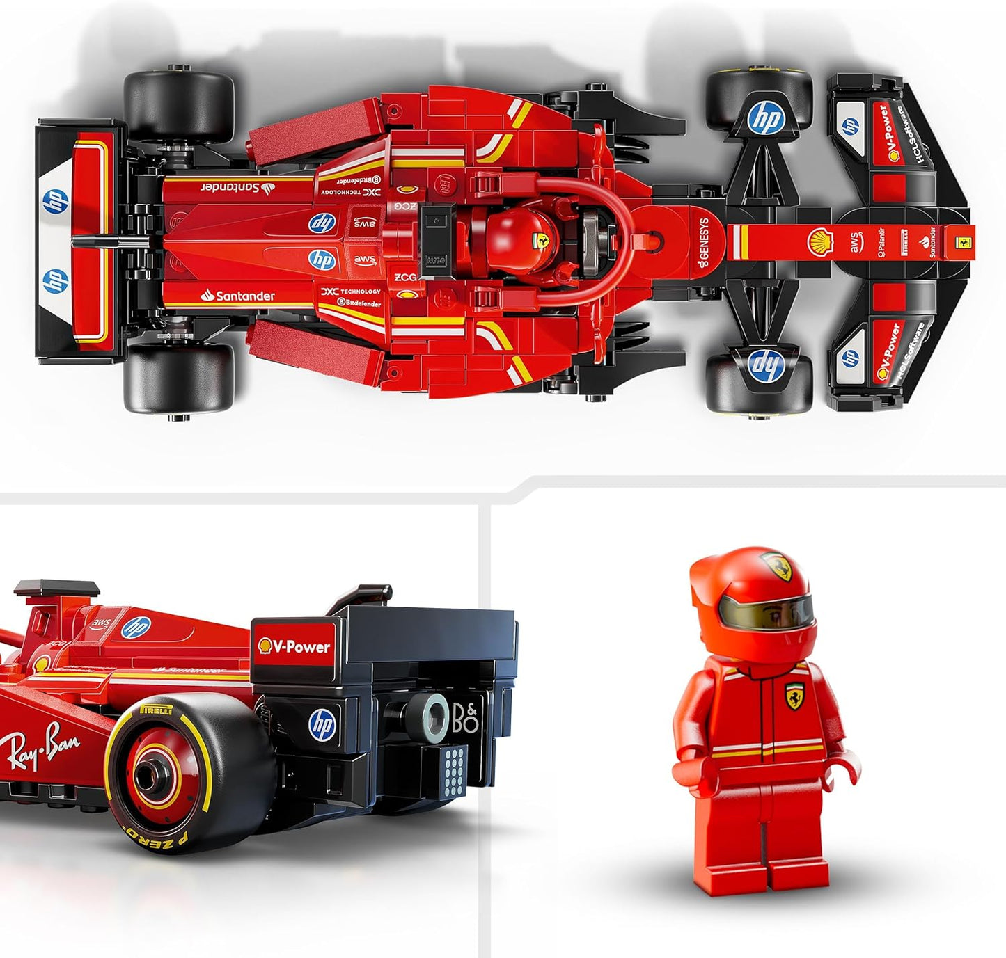 LEGO Speed Champions Ferrari SF-24 F1 Race Car Toy with a Collectible Formula 1 Driver Minifigure - Model Kits for 10+ Year Old Boys & Girls or Adult Motorsport Fans 77242