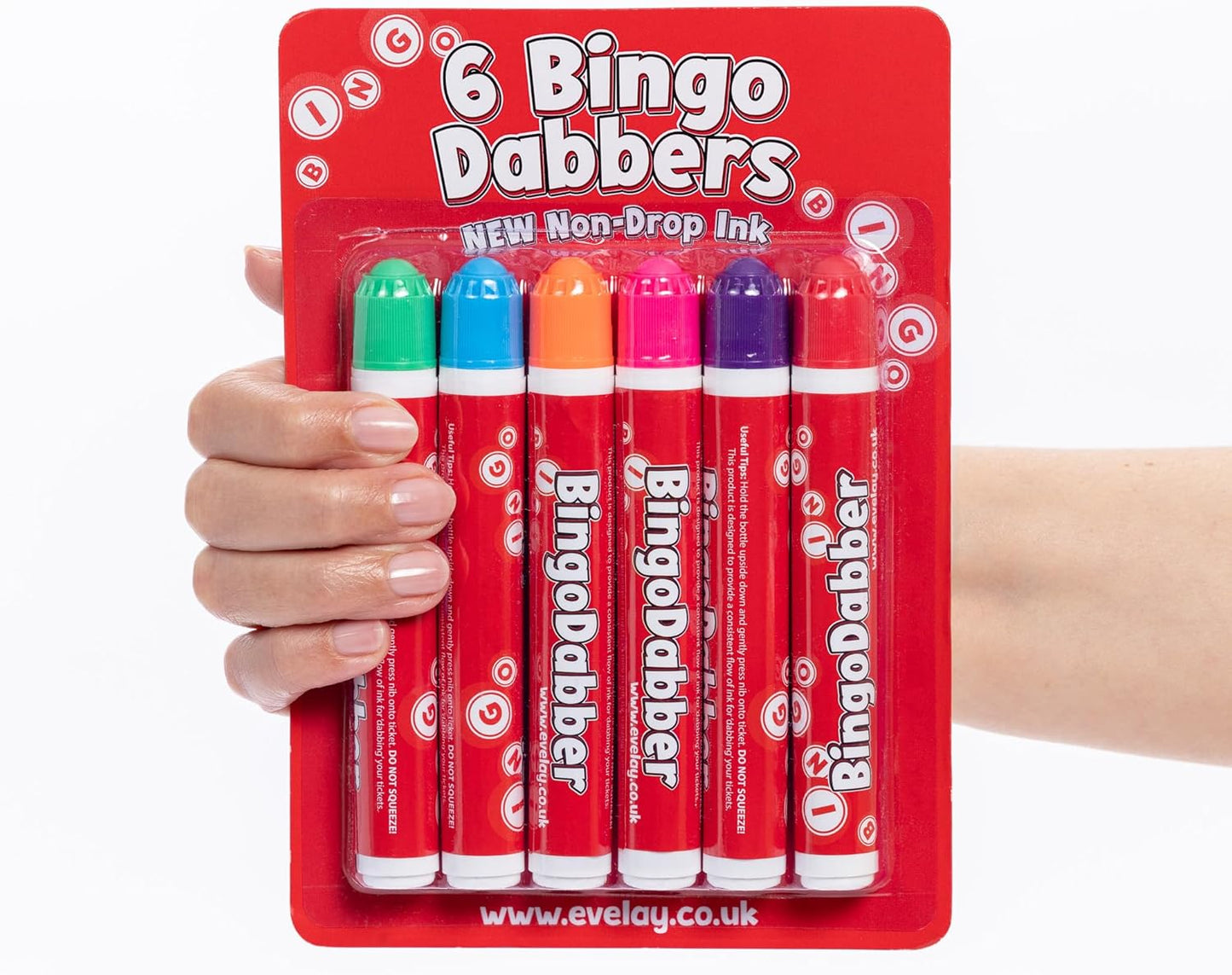 evelay Bingo Dabbers Markers Mixed Colours Pens for Bingo Tickets Games - Pack of 6