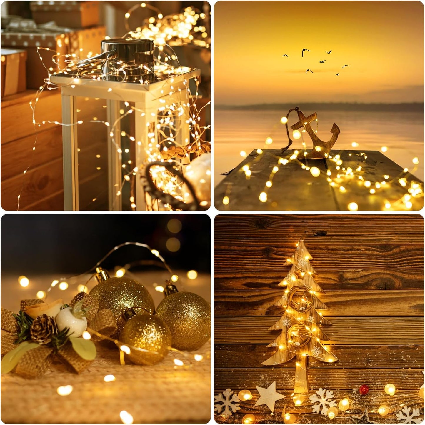 2 Pack Total 240LED/80FT Fairy Lights Battery Operated with Remote-8 Modes Battery Fairy Lights Waterproof, Indoor/Outdoor String Lights for Home Bedroom Party Christmas Tree Decor(Warm White)