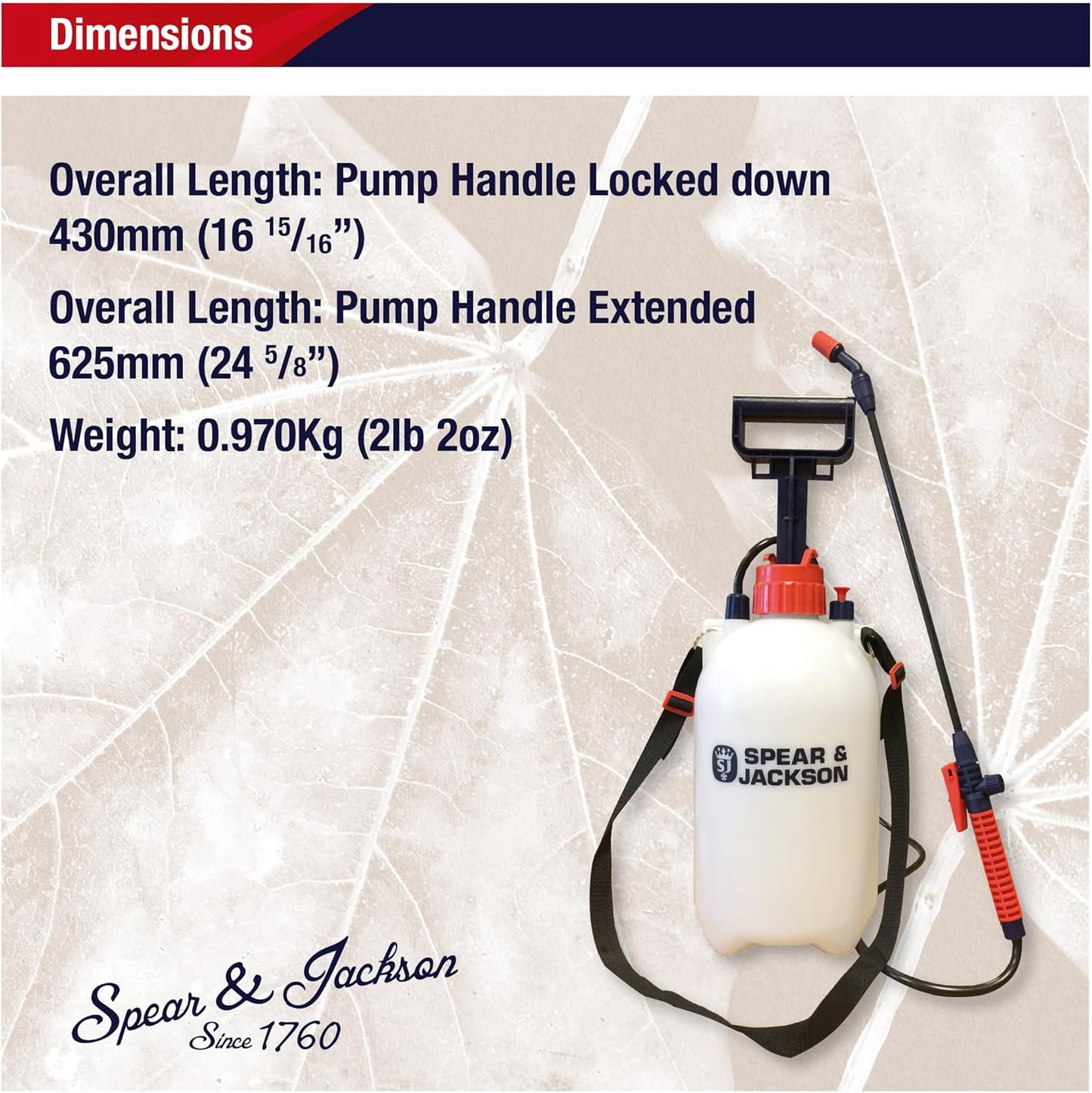 Spear & Jackson 5LPAPS 5 Litre Pump Action Pressure Sprayer