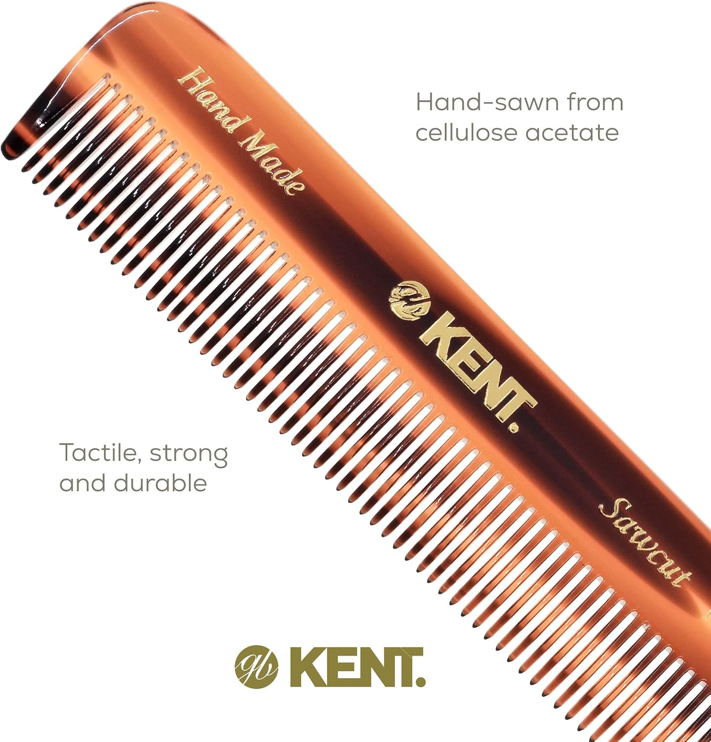 Kent Handmade Coarse/Fine Toothed Styling Pocket Comb, Length-11.2 cm