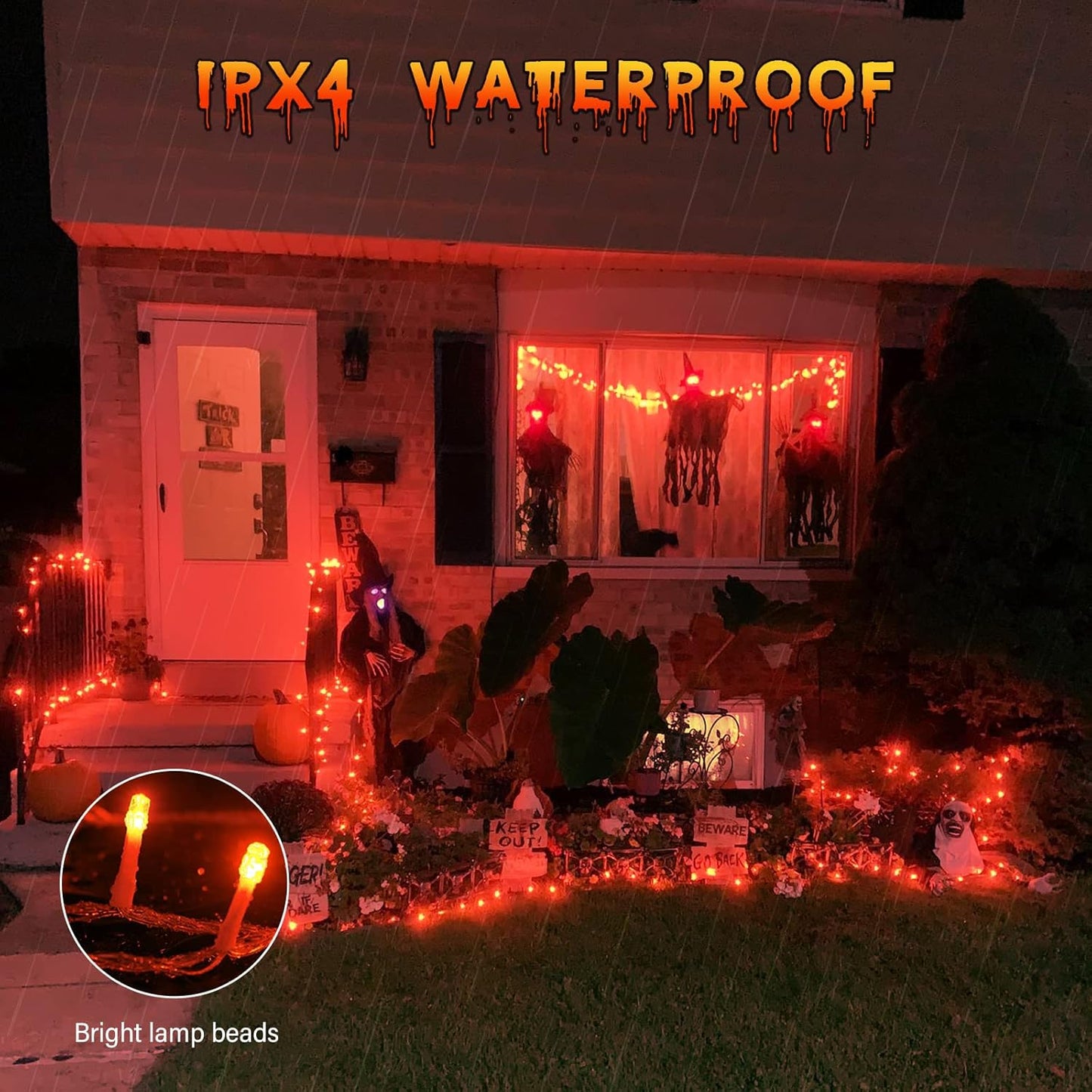 Orange Fairy Lights, 10ft 3M 30 LED Halloween Lights With Timer, Battery Operated String Lights for Indoor Outdoor Autumn Decorations