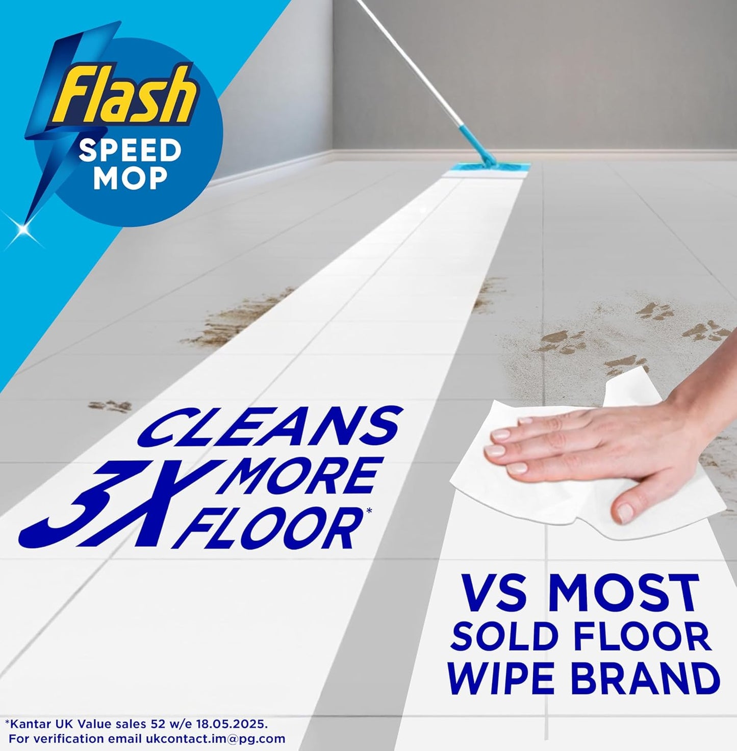 Flash Speedmop Floor Cleaner, Value Starter Kit, Cleans 3X More Floor Area*. (1 Handle, 8 Wet & 16 Dry Refills), Trap & Lock Daily Dirt, Grease & Grime Without Getting Down On Your Knees