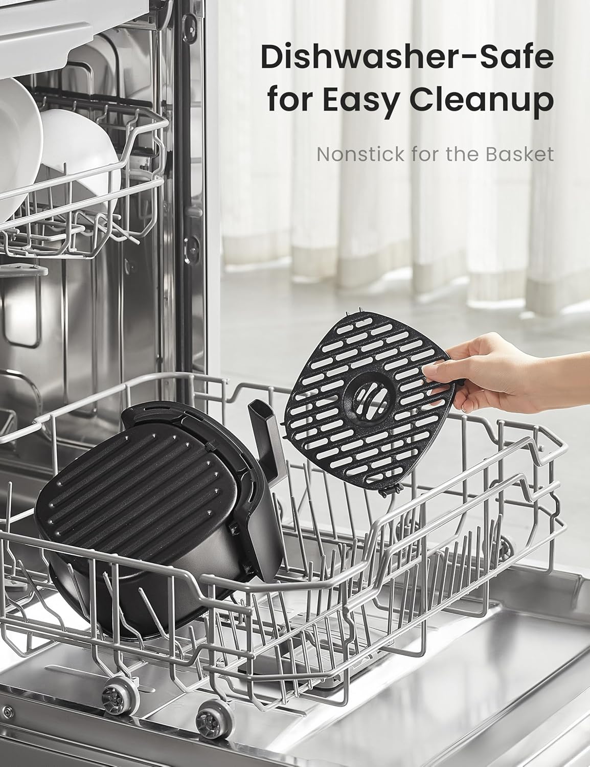 Midea Compact 2L Air Fryer – 12 Preset Menus, Adjustable Timer, 80-200°C Temperature Control, 1150W, Dishwasher-Safe Non-Stick Basket, BPA-Free, Space-Saving Design – Ideal for Small Kitchens (Black)