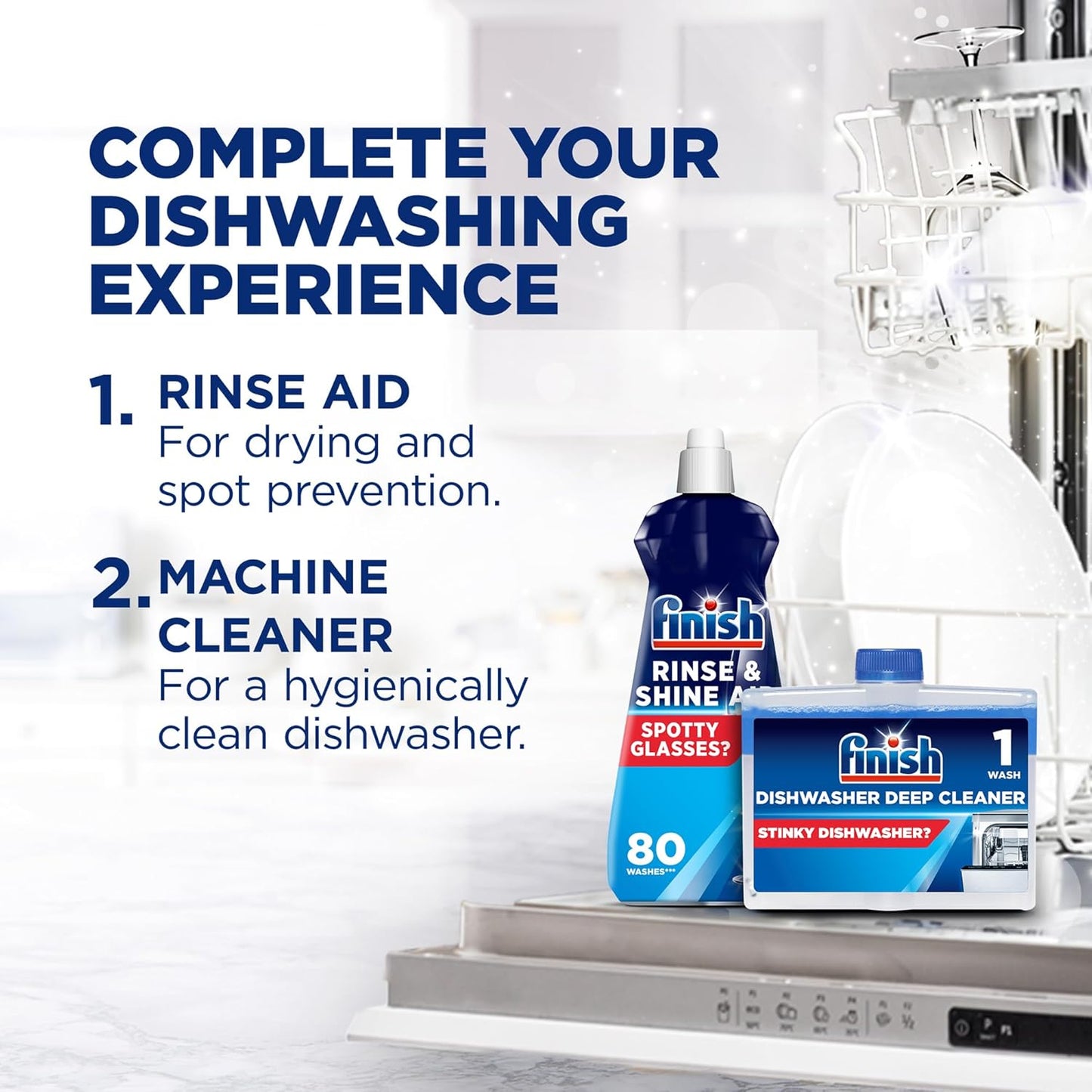 Finish Dishwasher Machine Cleaner | Original | 2 Washes (250ml x 2) |Deep Cleans and Helps to prolong life of your dishwasher