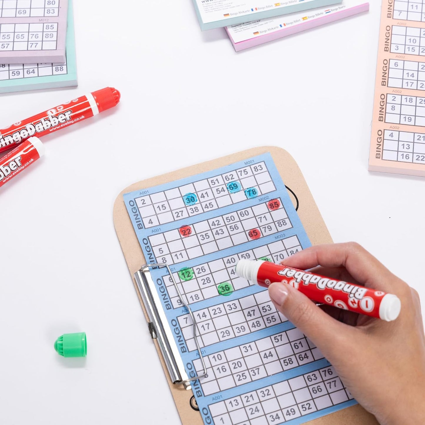 evelay Bingo Dabbers Markers Mixed Colours Pens for Bingo Tickets Games - Pack of 6