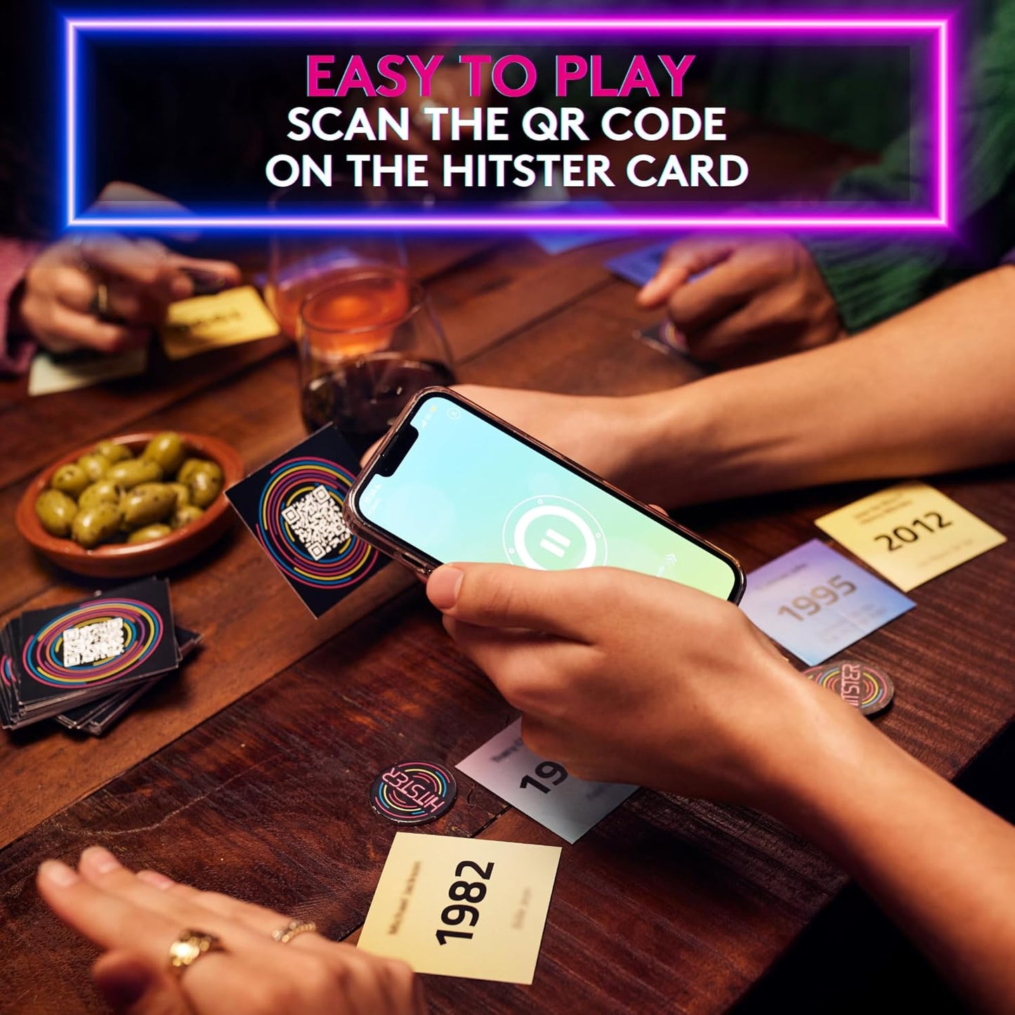 Hitster - The Music Party Board Game, Card Game, Fun Music Quiz Game, 2-10 Players - 300+ Iconic Music Hits - Great For Game Nights, Date Nights, Parties, Adult and Family Games - Jumbo (UK Edition)