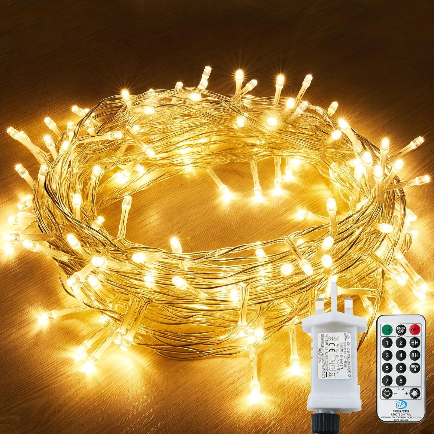 String Lights Mains Powered, 120 LED 12M/40Ft Fairy Lights Waterproof,with 8 Modes Remote Control Fairy Lights Indoor/Outdoor for Garden, Gazebo, Party, Wedding, Christmas Decorations (Warm White)