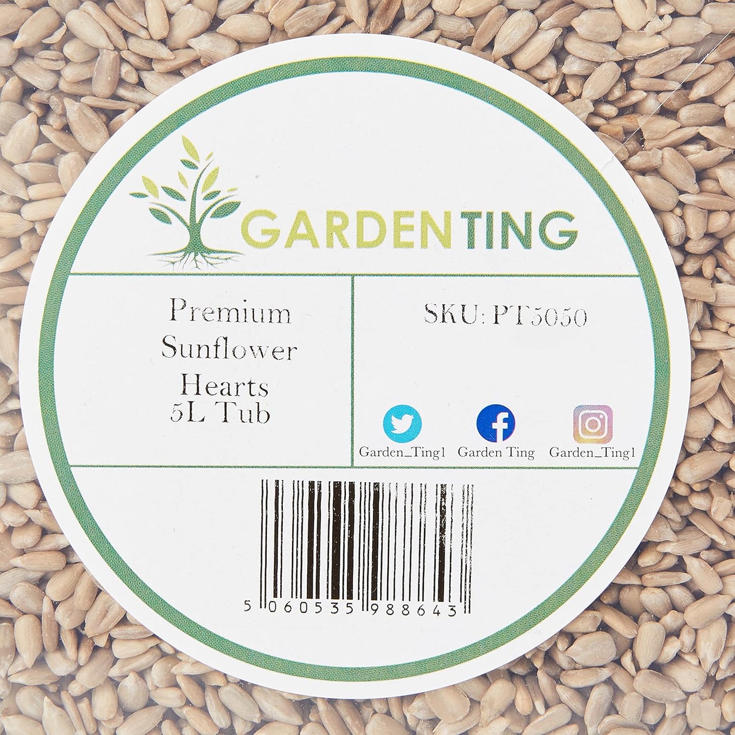 Garden Ting Sunflower Hearts Wild Bird Food Tub, 5 Litre