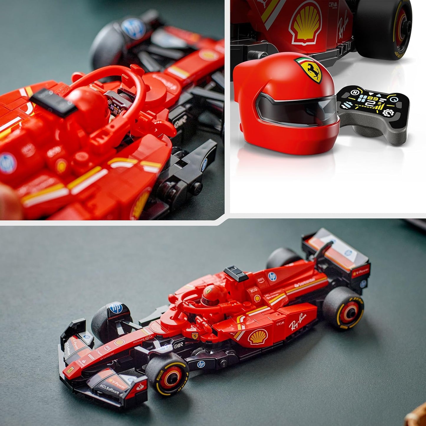 LEGO Speed Champions Ferrari SF-24 F1 Race Car Toy with a Collectible Formula 1 Driver Minifigure - Model Kits for 10+ Year Old Boys & Girls or Adult Motorsport Fans 77242