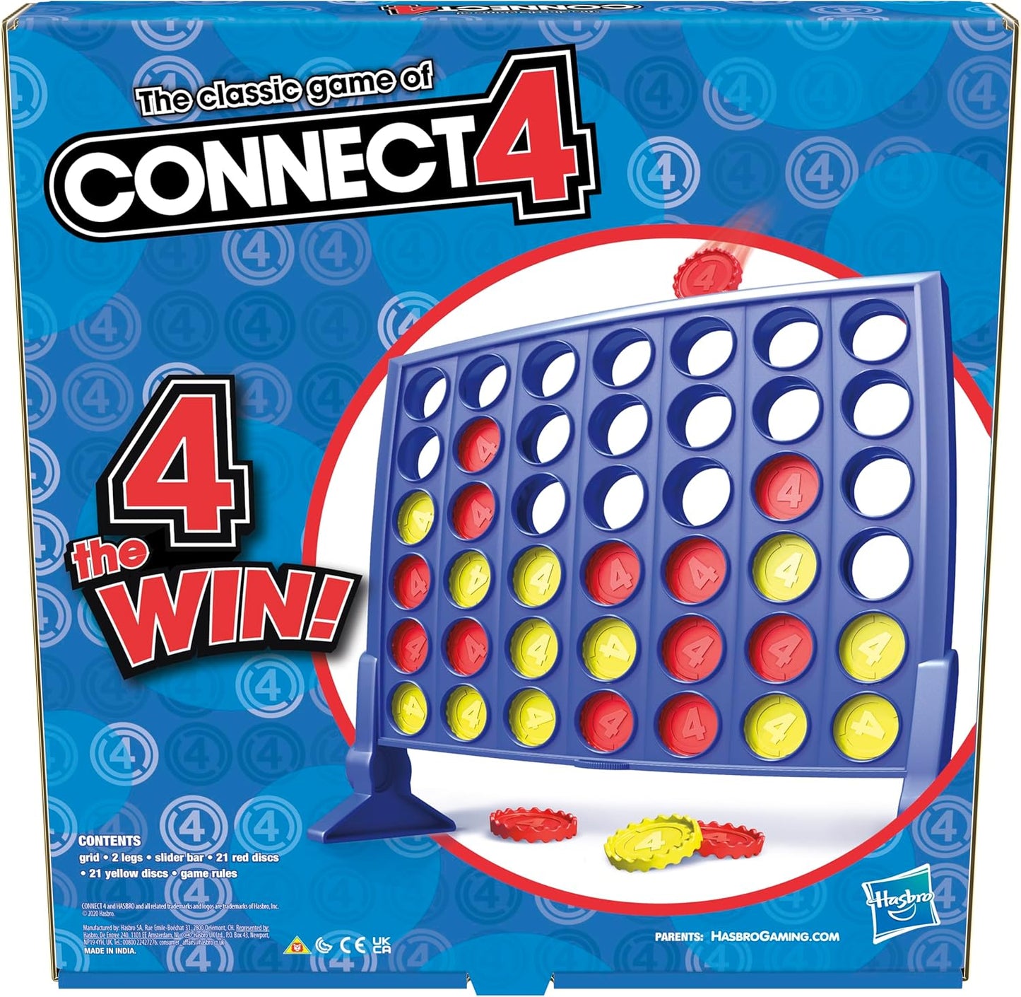 Connect 4 Strategy Board Game, Games for Kids Aged 6+, 4 in a Row