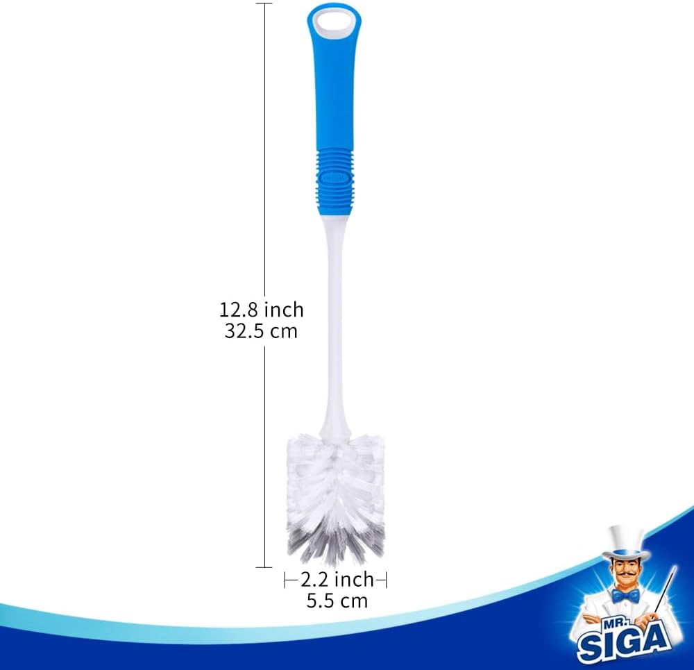 MR.SIGA Long Handle Bottle Brush, Bottle Cleaner Brush Head Size 5.5centimeter(2.2inch)