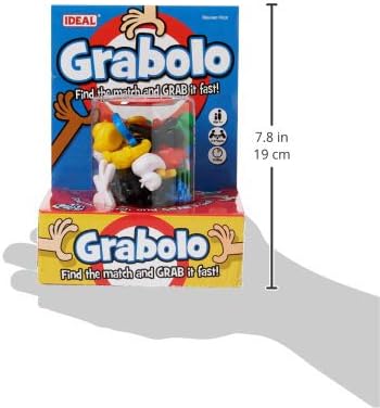 Ideal Grabolo: Find the match and grab it fast reaction game Quick play family game For 3-6 Players Ages 4+, Multicolor