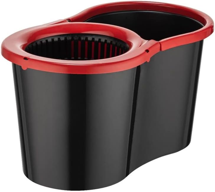 Requisite Needs Smart mop cleaning set – Black edition – Anti-splashing Strong And Sturdy Material – Easy Floor Moping System – 1x Bucket + 3 Replacement Mop Heads – 13 Liter (Mop + Bucket)