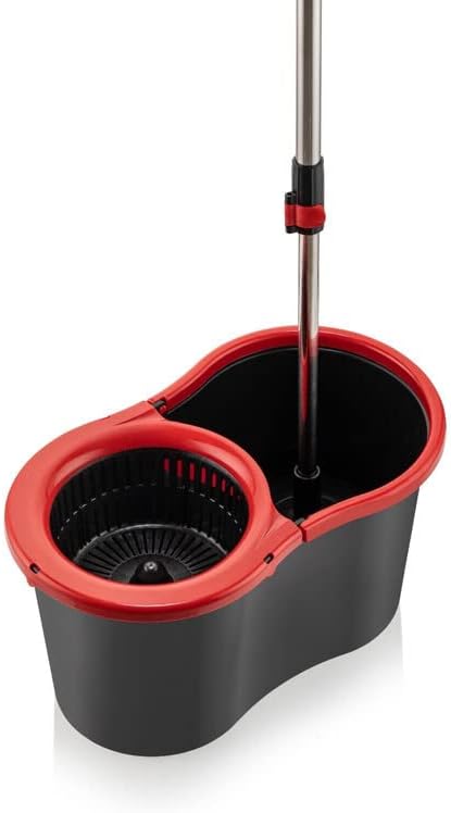 Requisite Needs Smart mop cleaning set – Black edition – Anti-splashing Strong And Sturdy Material – Easy Floor Moping System – 1x Bucket + 3 Replacement Mop Heads – 13 Liter (Mop + Bucket)