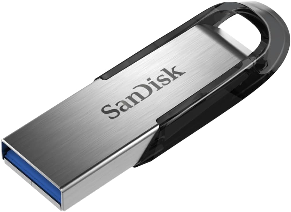 SanDisk 128GB Ultra Flair USB 3.0 Flash Drive USB stick, Memory stick with transfer speeds up to 150 MB/s, Password protection, Durable, Sleek Metal Casing Silver/Black