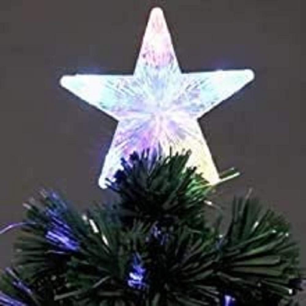 New Christmas Tree X-Mas Tree Fiber Optic Color Changing Multi Colour Led Lights With Star Free Standing Indoor Tree Lights XMAS Gift (7 FT)